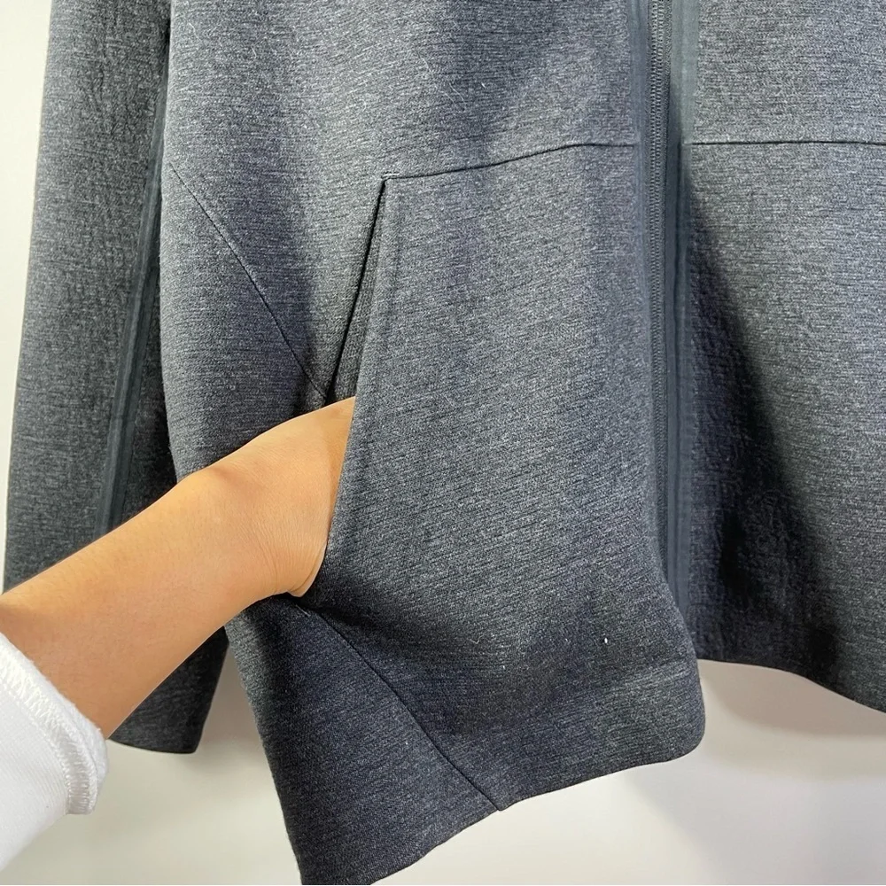 Lululemon Athletica Stratum Hoodie Heathered Black Men Full Zip Jacket Size XL
